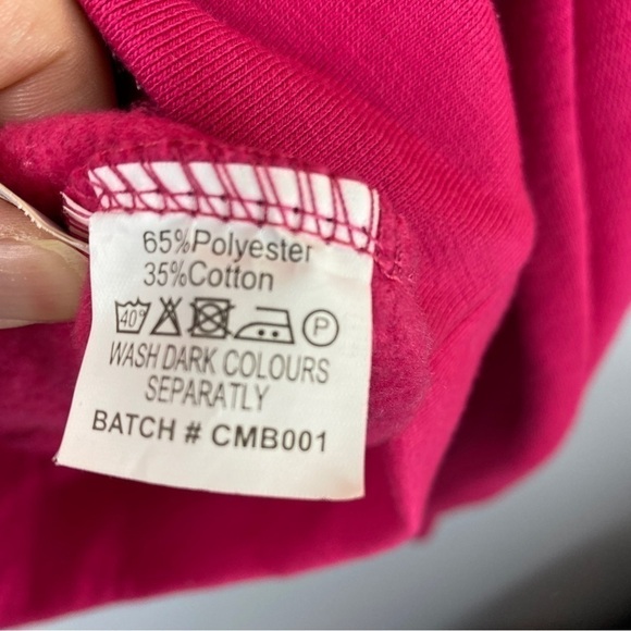 𝅺Cambridge University Casual Athleisure Pocket Hooded Sweatshirt Medium Pink - Picture 5 of 9